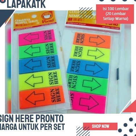 

✾Stock Banyak✳ Sticky Note SIGN HERE PRONTO (PER SET) G51 ✾