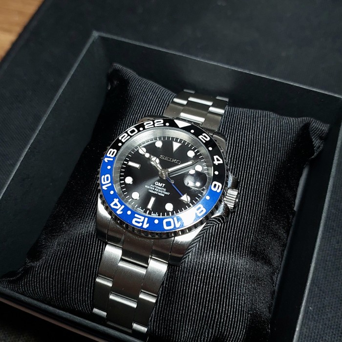 PROMO SEIKOMODS SUBMARINER GMT SEIKOLEX NH34 SEIKO GMT MOVEMENT PEPSI STYLE TERLARIS
