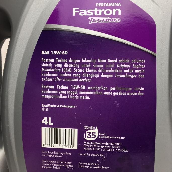 OLI FASTRON 15W-50 4L - OLI FASTRON TECHNO 15W-50 PERTAMINA