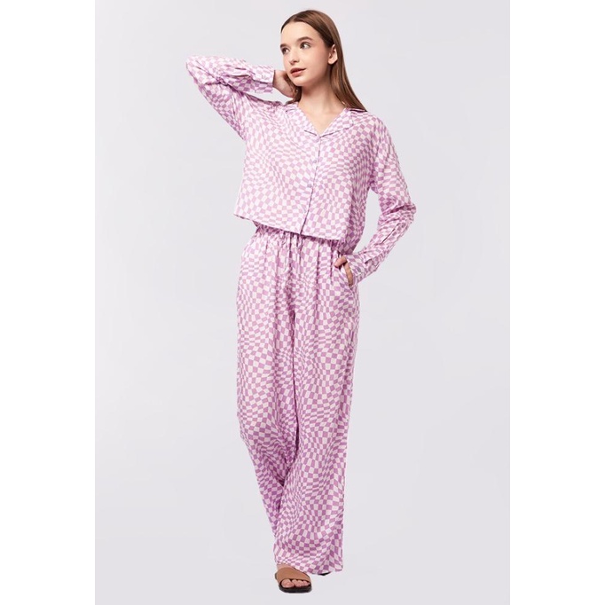 COLORBOX Long Sleeve Printed Pyjama Set I-SWLFLW223A032 Lilac