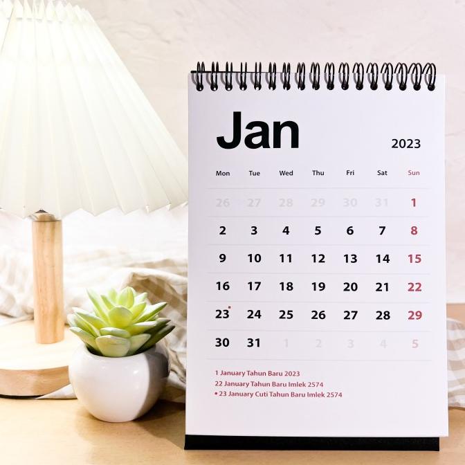 

Kalender Meja 2023 Simple White Plain Premium Aesthetic