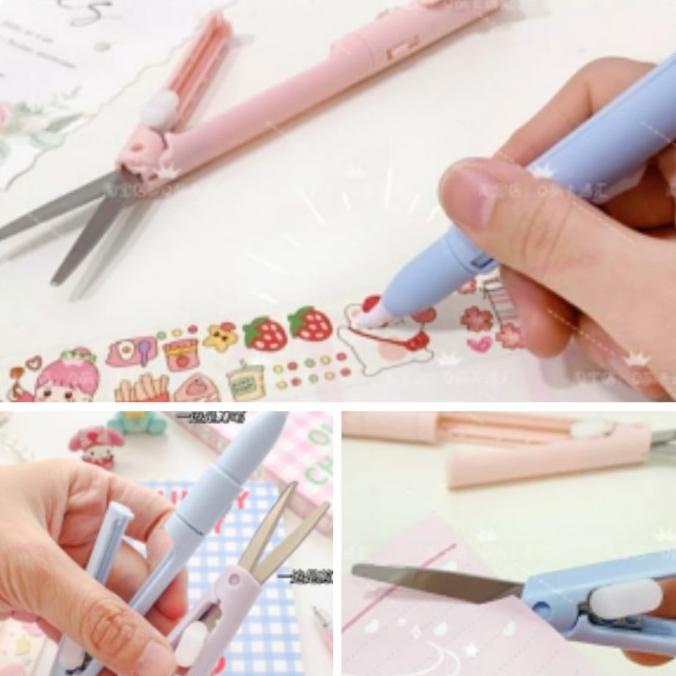 

Set gunting dan pen cutter Kitty Melody Korumi Keroppi Pom Cinamoroll