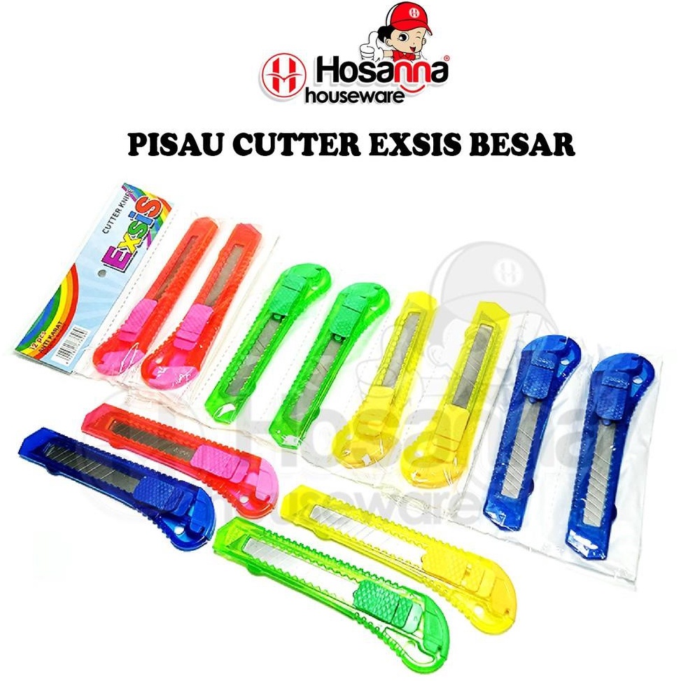 

⚡GROSIR⚡ 12pcs Cutter Plastik Besar / Pisau Cutter Pemotong
