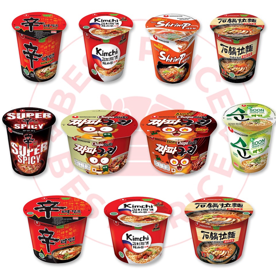 

Sale NONGSHIM - SEMUA VARIAN MIE KOREA CUP/BOWL (SHIN RAMYUN/ CHAPAGURI/ VEGE/ SHRIMP/ CLAYPOT/ KIMCHI) Ready Stock