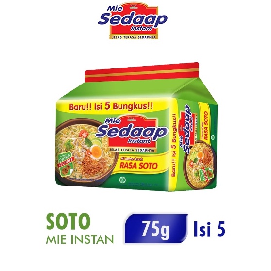 

Terbaru Mie Sedaap Mie Instan Soto 5 x 75 gr