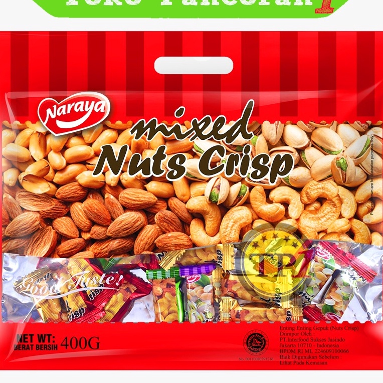 

COD✔️ NARAYA MIXED NUTS CRISP Permen MIX NUT Mede Almonds Pistachio 400g