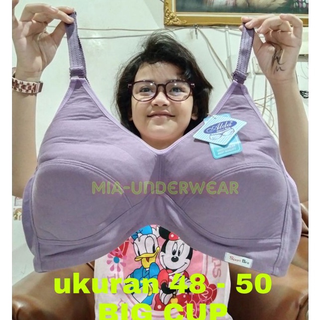 HOT Sport Bra Cup Besar - BH Wanita Tanpa Kawat Tanpa Busa Size Jumbo 48 - 50