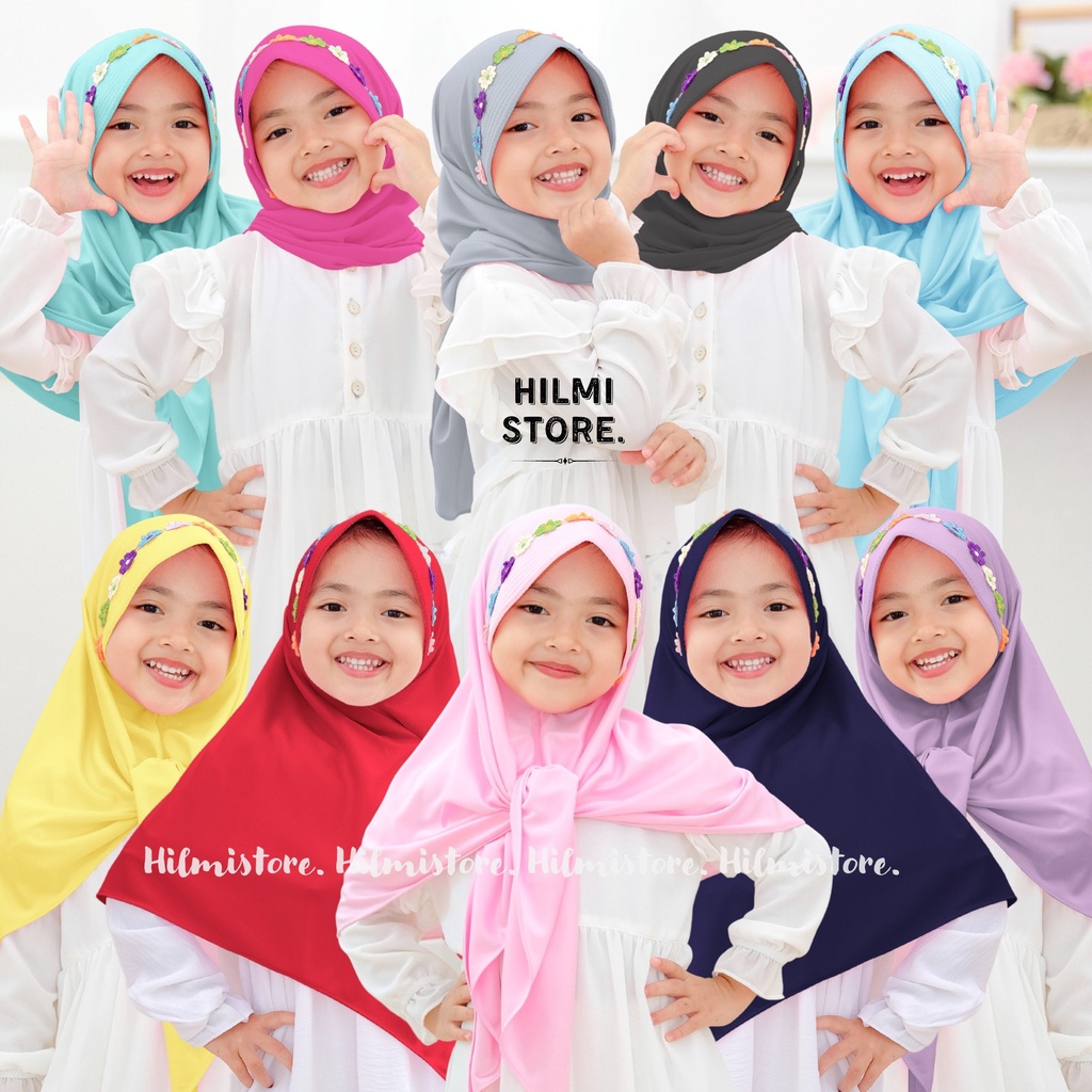 Jilbab Segitiga Instan Anak Murah / Hijab Instant Segitiga Anak TK Perempuan / Kerudung Paud Belah T