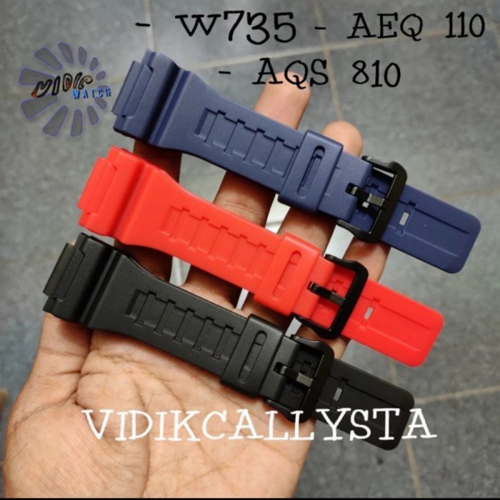 STRAP CASIO / STRAP TALI JAM CASIO AQ S810 W / AQ-S810W BIRU ORIGINAL