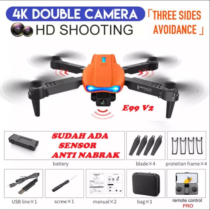 DRONE KAMERA MURAH E99 E-99 E88 MINI DRONE PEMULA DUAL CAMERA 4K FPV ORIGINAL