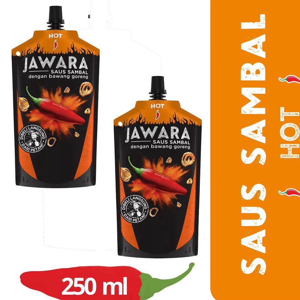 

✉ Jawara Saus Sambal Bawang Goreng Hot Pouch 250ML Twin Pack ➢