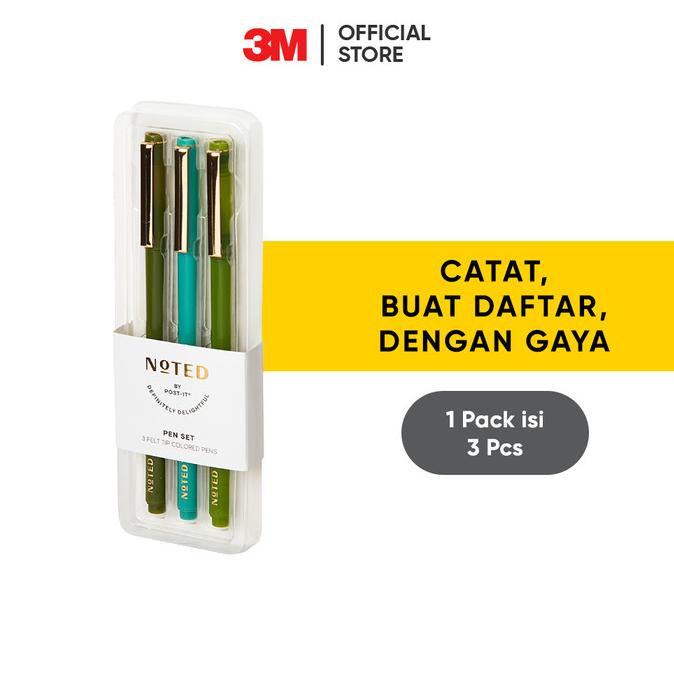 

3M Noted By Post-It Pens Greens Pulpen Hijau Ntd-Pen3-Grn (Isi 3)
