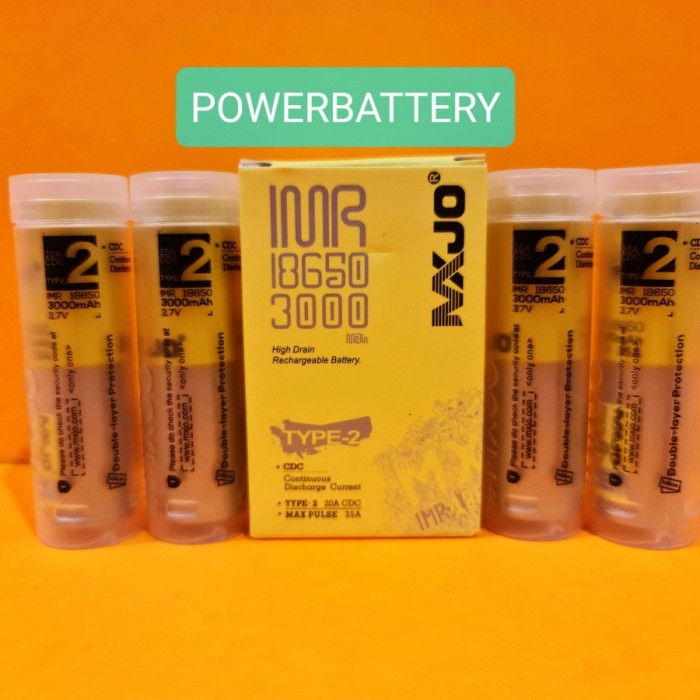 Terlaris Mxjo Kuning Imr 18650 3000Mah 35A 3.7V Type 2