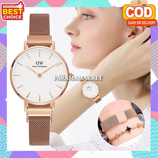 Jam Tangan Wanita Cewek Rantai Ori Jm Tangan Fashion Stenlis Branded Gaya Import Mahal Jsm Tangan El