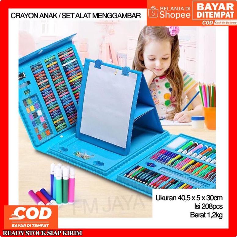 

Alat Menggambar Set Lukis Crayon Krayon Set 46pcs, 150pcs & 208pcs Art Set Spidol