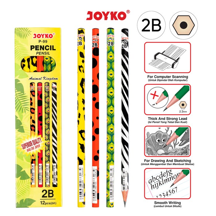 

Pencil / Pensil Joyko P-99 / 2B / 1 Box 12 Pcs