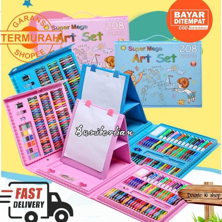 

Crayon Anak Pengasah 208pcs Set Alat Menggambar Melukis Anak-anak Crayon Cat