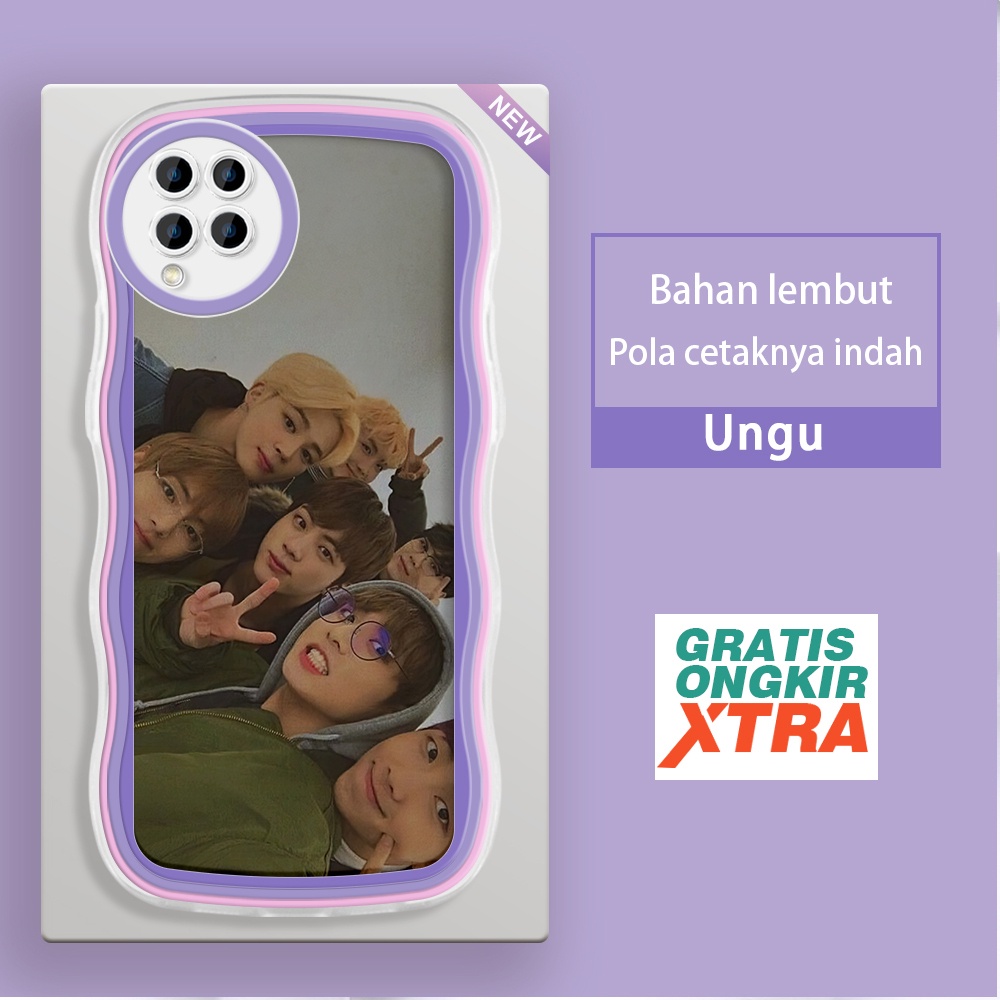 Mulia Samsung M02 M11 M12 M22 M32 M10 M21 M30S M23 5G Casing Ponsel  Pola BTS Korea  warna-warni gel