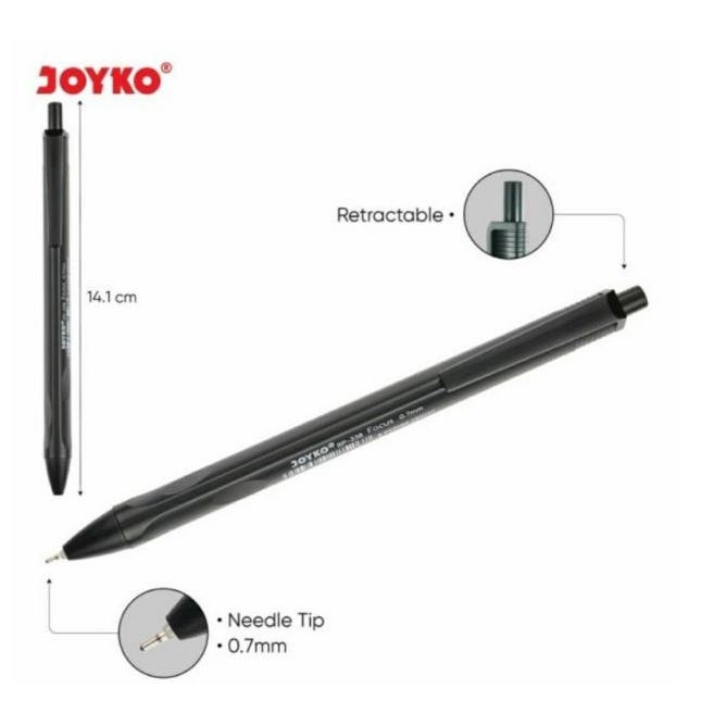 

(12Pcs) Pulpen Joyko Vocus Bp 338 / Pen Lancip Joyko 0.7Mm