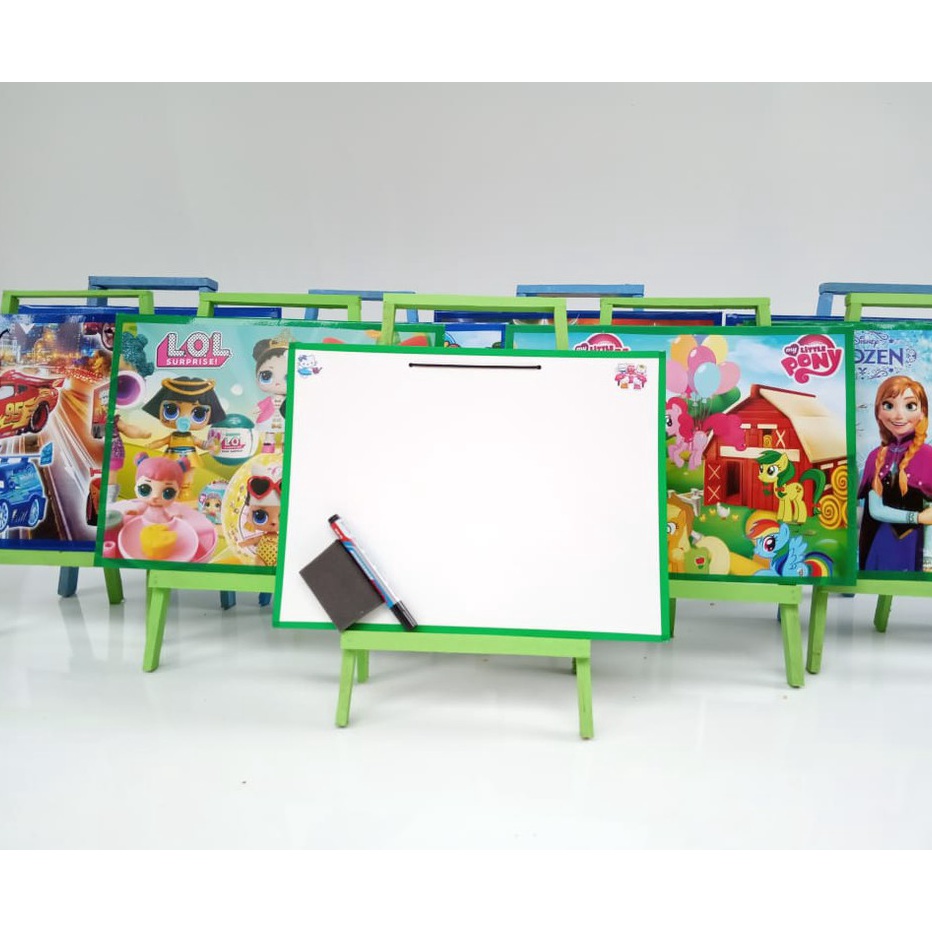 

[KODE PRODUK KFK0N5734] Papan tulis dengan penyangga White board karakter anak Papan tulis dengan penyangga kayu