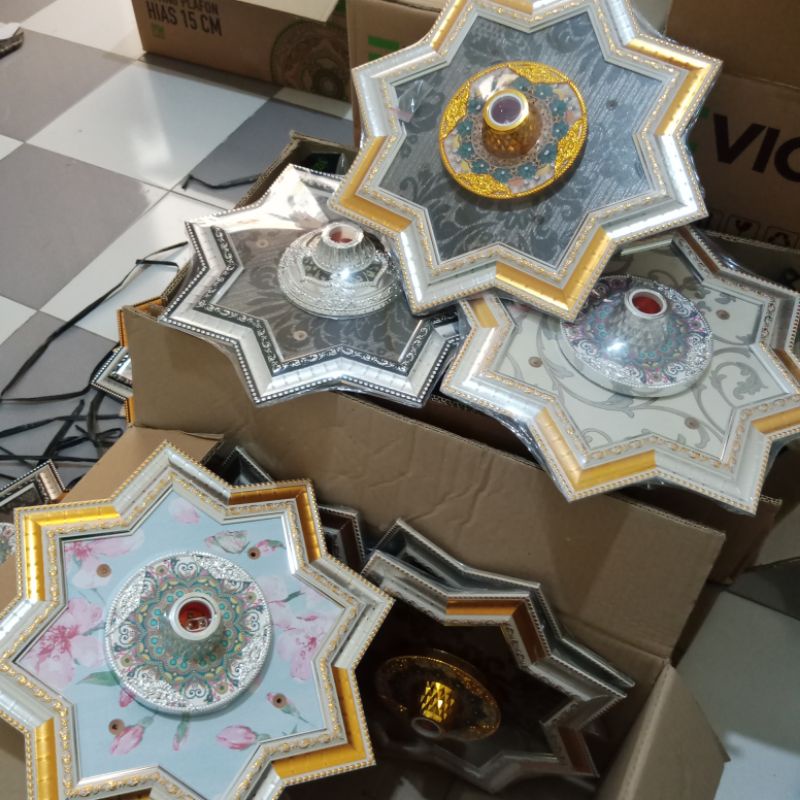 ORNAMEN EKSLUSIF PVC / GYPSUM / 40 X 40 CM MODEL STAR