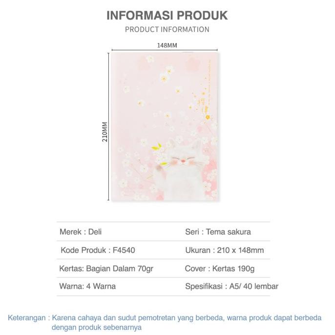 

Deli Sakura Buku Tulis A5 40 Halaman Dengan 4 Pola Fa540