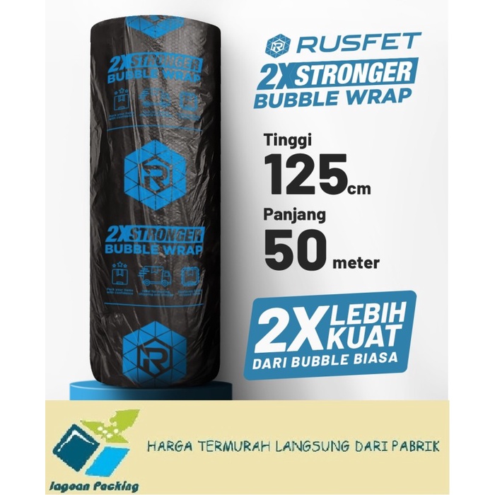

Bestseller Bubble Wrap Roll Hitam / Bening Spesial Rusfet 125 Cm X 50 M ( 3 Kg )