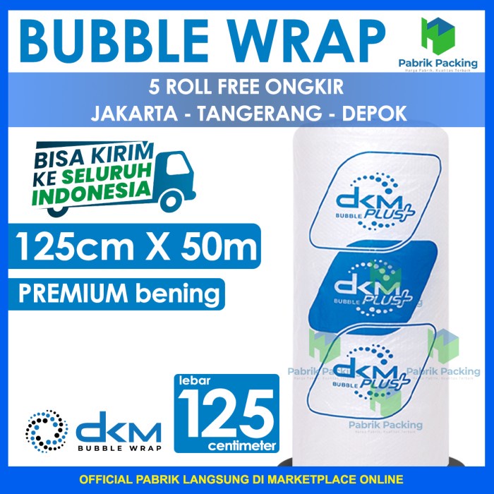 

Bestseller Bubble Wrap Roll Dkm Plus Bening Premium Size 125 Cm X 50 M