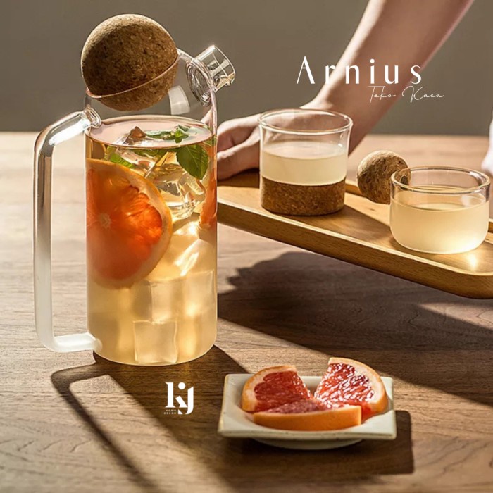 Terlaris Arnius Teko Kaca Teko Transparan Jug Pitcher Estetik Unik