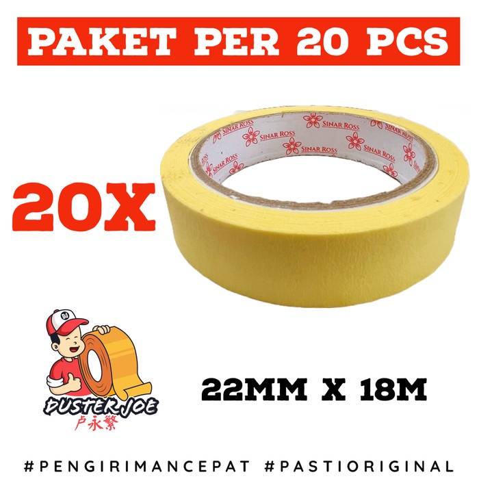 

Terlaris [Cabang] Lakban Kertas Sinar Ross 1 Inch 20 Yard Masking Tape