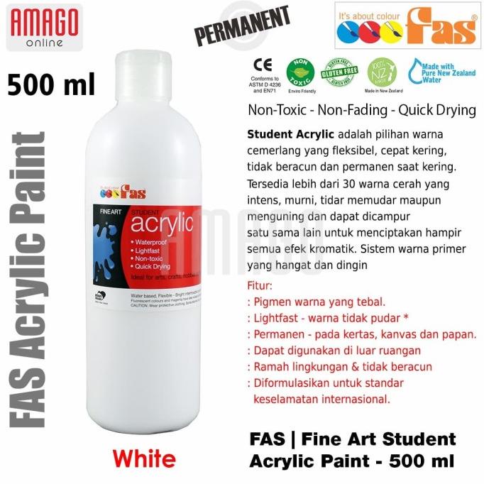 

FAS - STUDENT ACRYLIC PAINT - 500 ML - WHITE