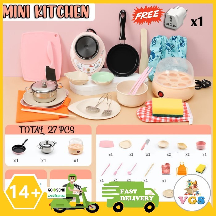 Best Seller Mainan Anak Masak Masakan Mini Real Cooking Kitchen Play Set
