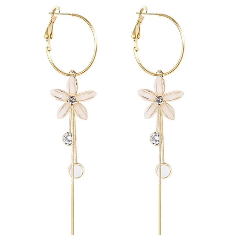 Terbaik Anting Korea Rumbai Panjang Aksen Bunga Tassel Panjang S925 Silver Needle Temperament Earrings Aw148 Wxs