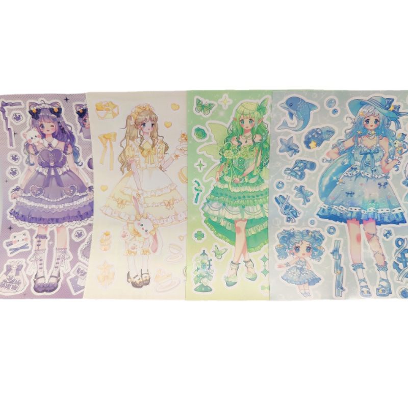 Stiker Anime Hologram Lucu Waterproof Cute Girl Aesthetic Kawaii Sticker
