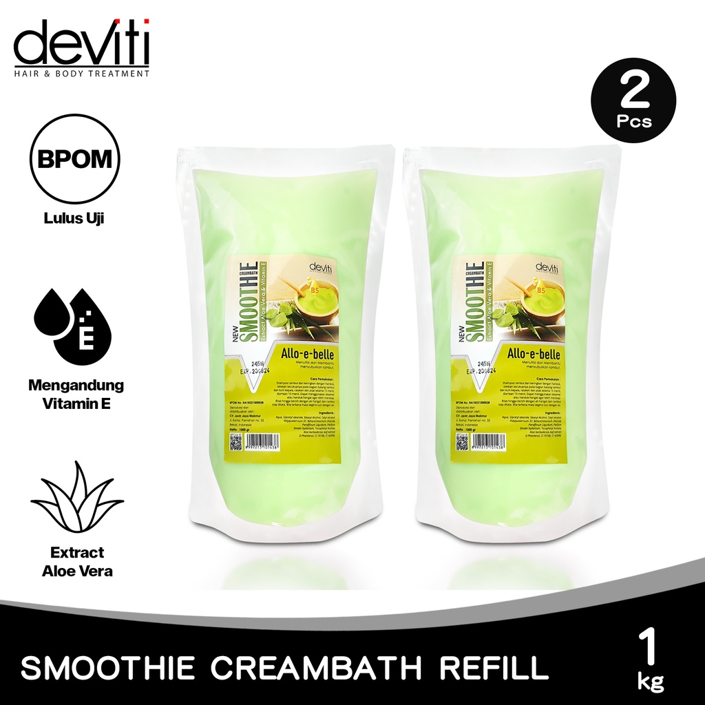 Deviti Combo 2 Smoothie Creambath Allo E Belle 1 Kg Perawatan Rambut Hair Care Refill Cmb02