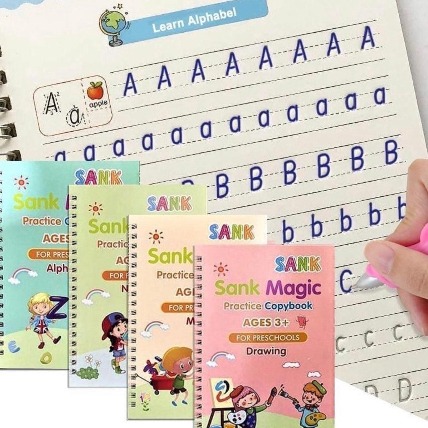 

[KODE PRODUK 70SYQ67100] BELLA - 4 IN1 BUKU SANK BOOK MAGIC 3D REUSABLE WITH PEN / BUKU EDUKASI ANAK TK SD PG / BUKU AJAIB BISA DIPAKAI BERULANG KALI