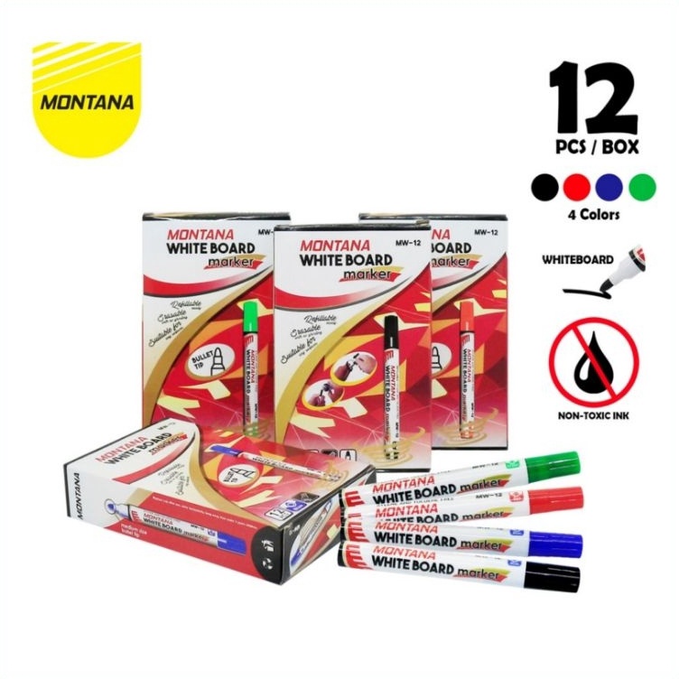 

[KODE PRODUK DRPWJ9369] SPIDOL WHITEBOARD MONTANA MW-12 / SPIDOL BISA DIHAPUS MURAH (12 PCS )