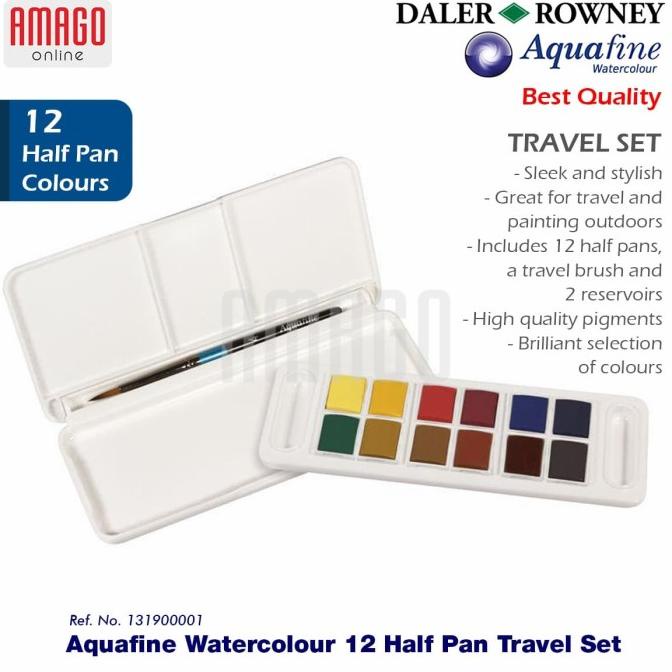 

DALER-ROWNEY - AQUAFINE TRAVEL SET 12 HALF PAN WATERCOLOUR - 131900001
