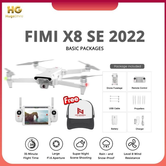 Fimi X8 Se 2022 Drone Rc 10Km 48Mp 1/2" 4K 3-Axis Gimbal Camera Gps
