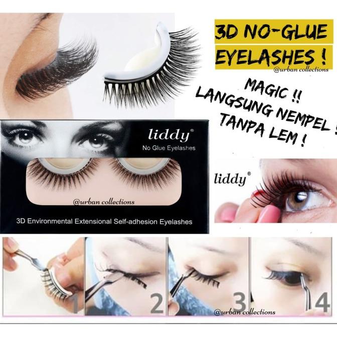 Best Seller Magic No Glue Eyelashes/Bulu Mata Palsu 3D Liddy Fake Eyelash No Lem Limited Edition