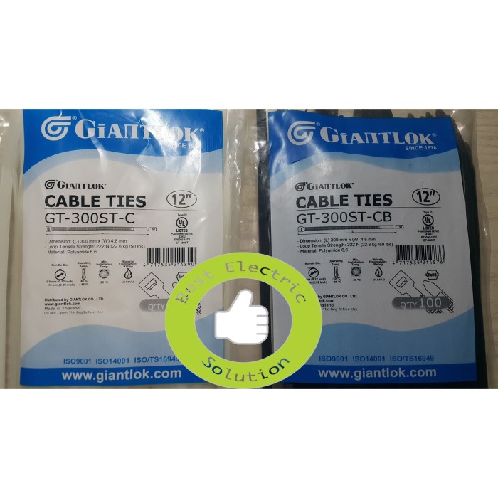 

Kabel Ties / Kabel Tis / Giantlok / GT-300ST-C / GT-300ST-CB / 300x4.8