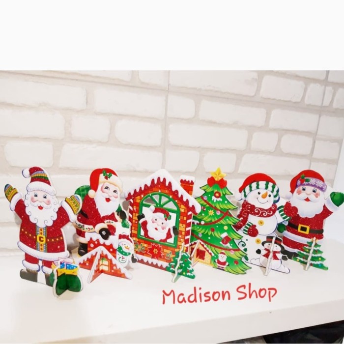 Terlaris Pajangan Meja Natal Santa Standing Sterofoam Snowman Murah Kado Natal
