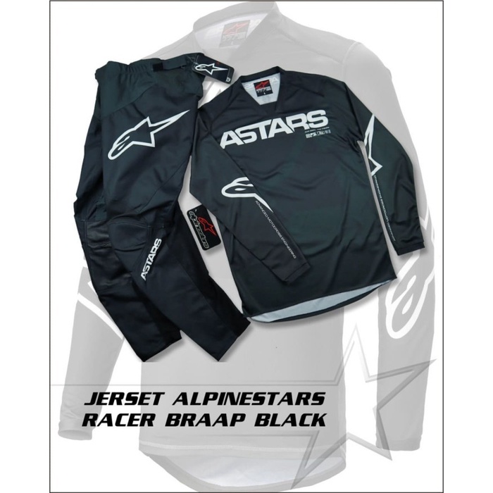 JERSEY SET GEAR SET ALPINESTAR RACER BRAAP RACER BLACK