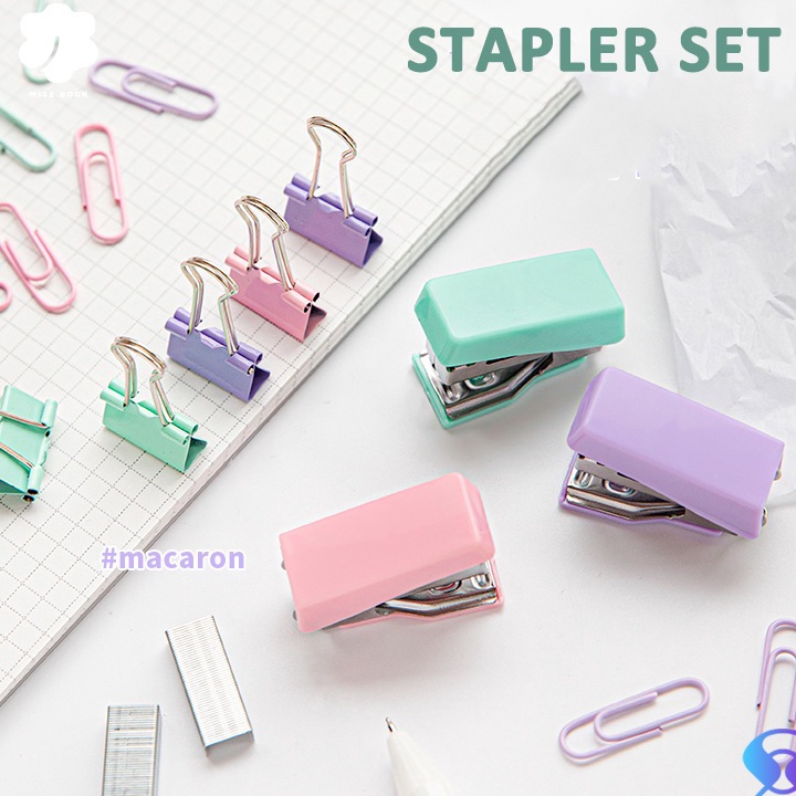 

✰Buruan Beli✾ QVFR8 stapler #10 &staple cute set Stapler Mini Set Staples Perlengkapan Kantor Mengikat Logam Kreatif R71 Model Baru