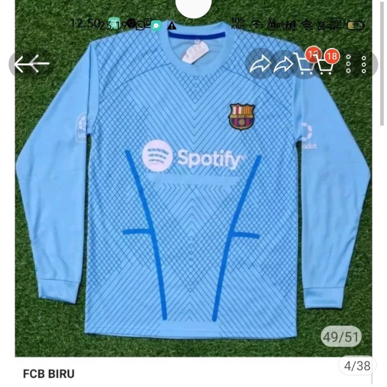 Jersey bola dewasa lengan panjang
