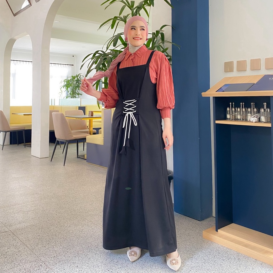 Ready stock.. Mybamus x Islahfuada Sienna Overall Dress - Dress Jumpsuit Wanita – Dress Kekinian – D