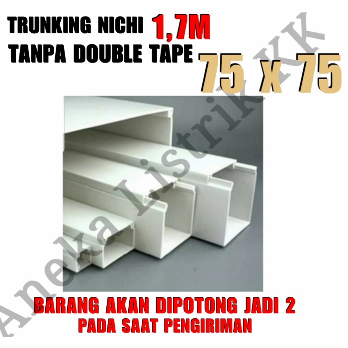 Terlaris Nichi Trunking Penutup Kabel 75X75 Protector Ducting 75 X 75 1,7M 1.7M