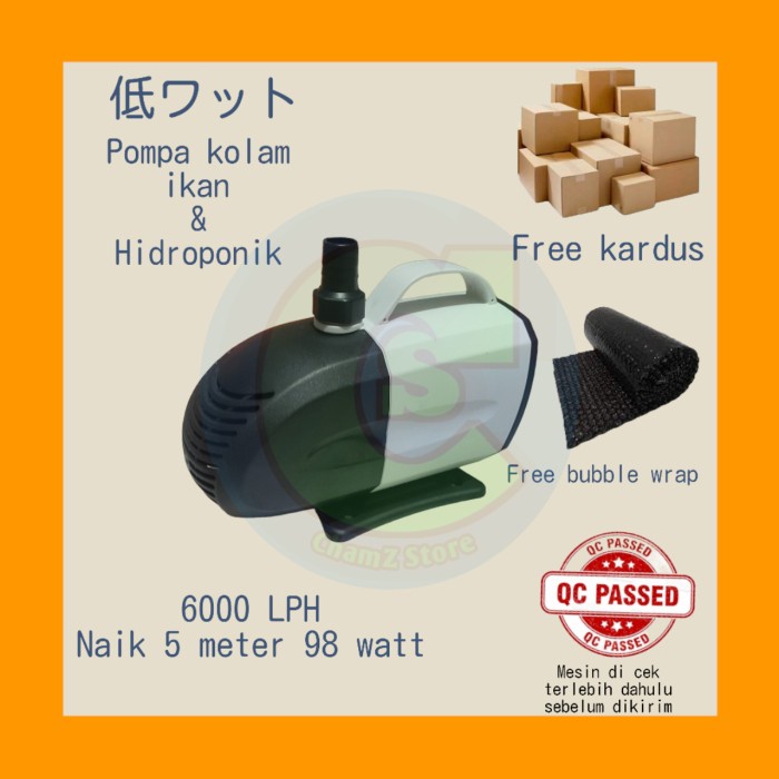pompa kolam koi naik 5 meter 6000 L/H low watt pompa kolam / pompa 108