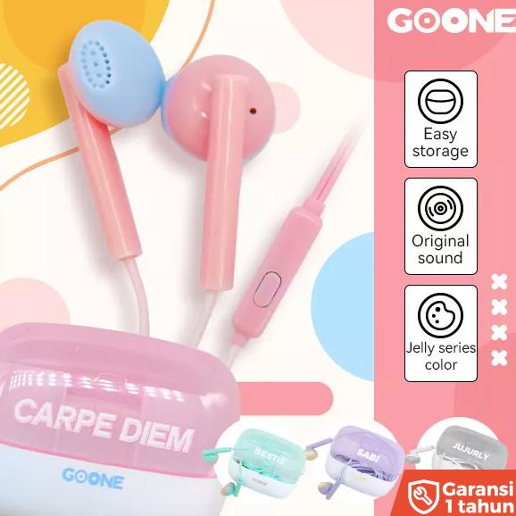 Sale Goone Earphone Earbuds Kotak Tws Tempat Headset Awet Headset Universal 3.5Mm Warna Hitam Putih 