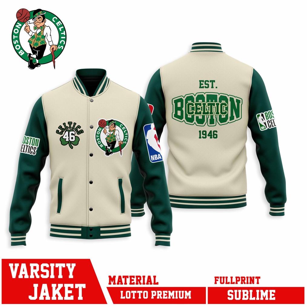 Terbaik Varsity Jacket Team  Basketball Series Celtics 46 Boston Wxy